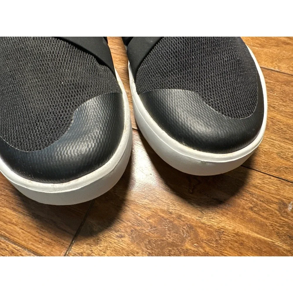 OOFOS Ooahh Luxe Slip On Sandal Recovery Shoe Black‎ Green Trim Comfort Mens
